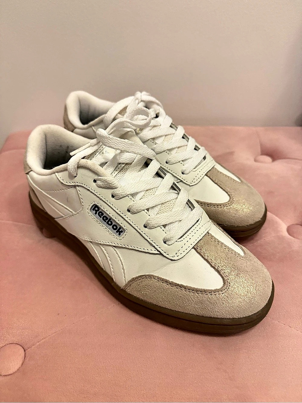 Reebok Club C Legacy White Sand Stone Sneakers Size 7